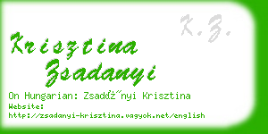 krisztina zsadanyi business card